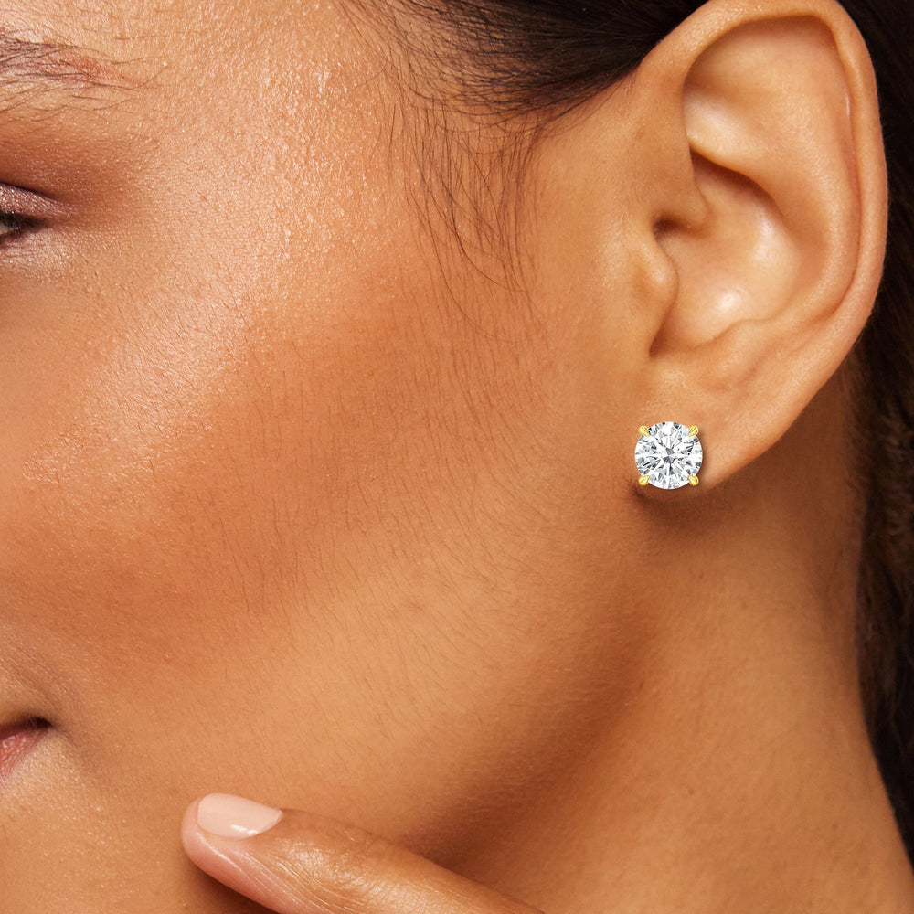 Certified Lab Diamond Luxe Four Prong Stud Earrings (E+ VVS+) with 18KT Rose Gold / Lab / 5 Cut Diamond in 14KT Rose Gold / Lab / 5 view 2
