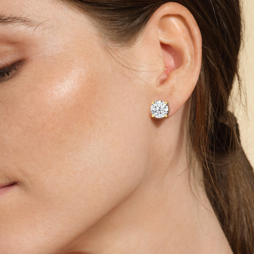 Certified Lab Diamond Luxe Four Prong Stud Earrings (E+ VVS+) with 18KT Rose Gold / Lab / 6 Cut Diamond in 14KT Rose Gold / Lab / 6 view 2
