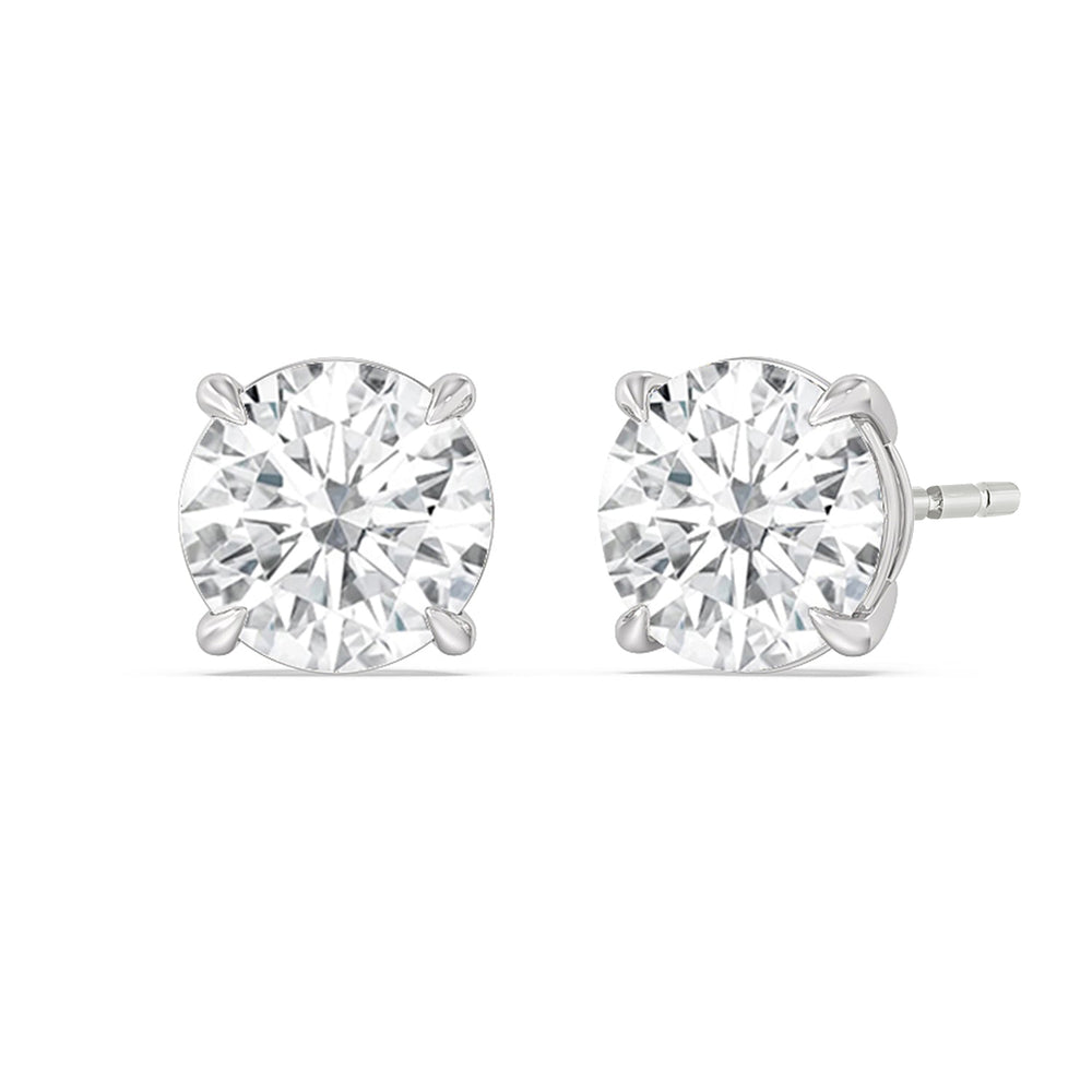 Certified Lab Diamond Luxe Four Prong Stud Earrings (IGI G+ VS+) with Platinum / Lab / 6 Cut Diamond in 14KT Platinum / Lab / 6 view 1
