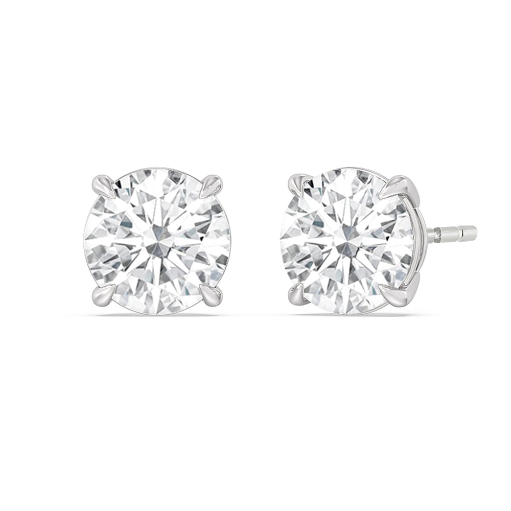 Certified Lab Diamond Luxe Four Prong Stud Earrings (E+ VVS+) with Platinum / Lab / 6 Cut Diamond in 14KT Platinum / Lab / 6 view 1
