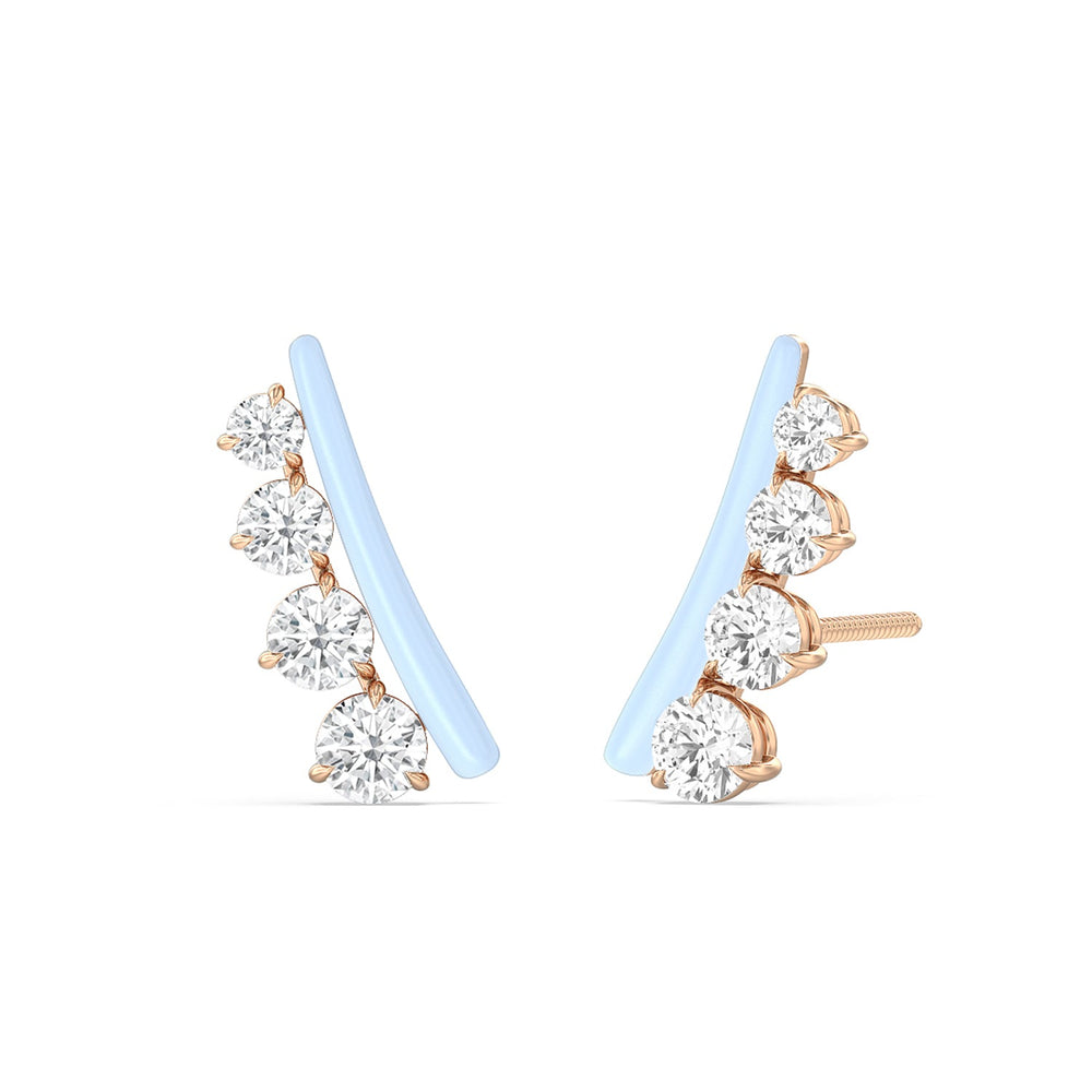 Round Diamond Climbers in Ceramic with 14KT Rose Gold / Mist / 1 3/4 Cut Diamond in 14KT Rose Gold / Mist / 1 3/4 view 1
