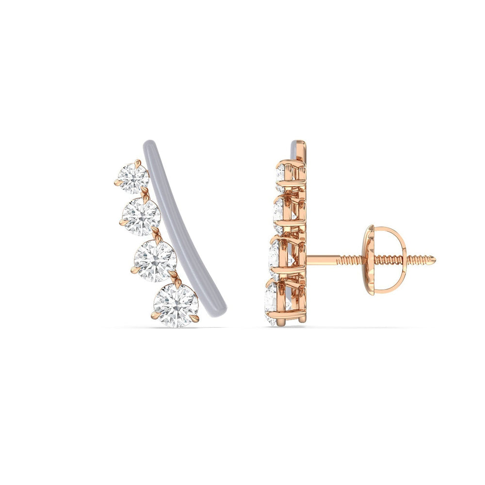 Round Diamond Climbers in Ceramic with 14KT Rose Gold / Iris / 1 3/4 Cut Diamond in 14KT Rose Gold / Iris / 1 3/4 view 2
