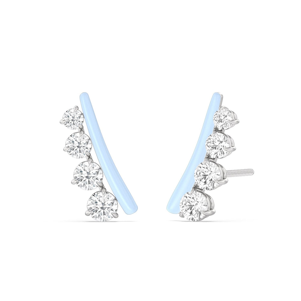 Round Diamond Climbers in Ceramic with 14KT White Gold / Mist / 1 3/4 Cut Diamond in 14KT White Gold / Mist / 1 3/4 view 1
