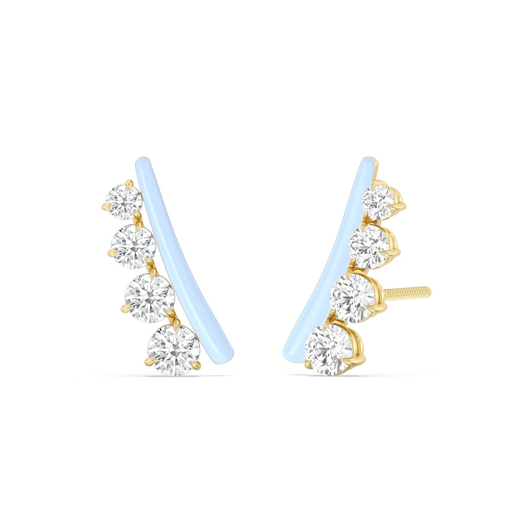 Round Diamond Climbers in Ceramic with 14KT Yellow Gold / Mist / 1 3/4 Cut Diamond in 14KT Yellow Gold / Mist / 1 3/4 view 1
