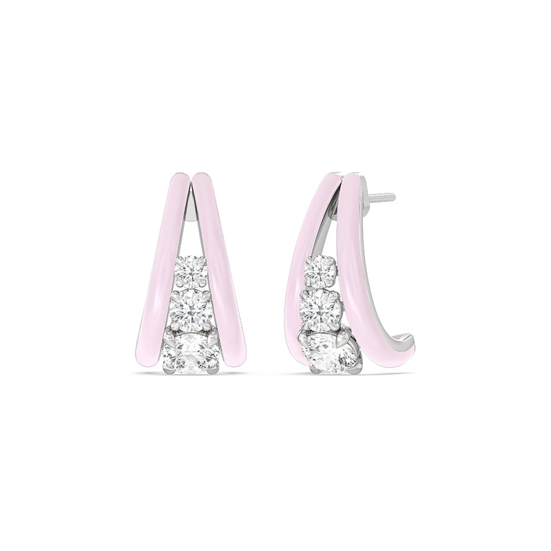 Tapered Trio Crescent Hoops in Ceramic