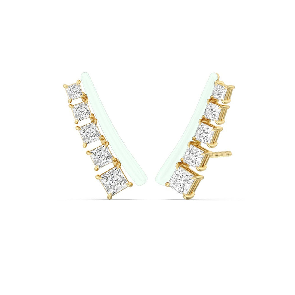 Princess Cut Climbers in Ceramic with 14KT Yellow Gold / Honeydew / 1 3/8 Cut Diamond in 14KT Yellow Gold / Honeydew / 1 3/8 view 1
