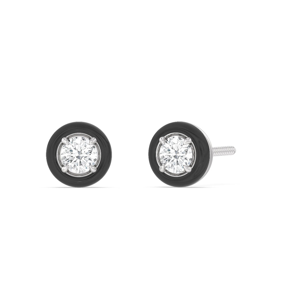 The Ceramic Set with Midnight Cut Diamond in 14KT Sterling Silver view 4
