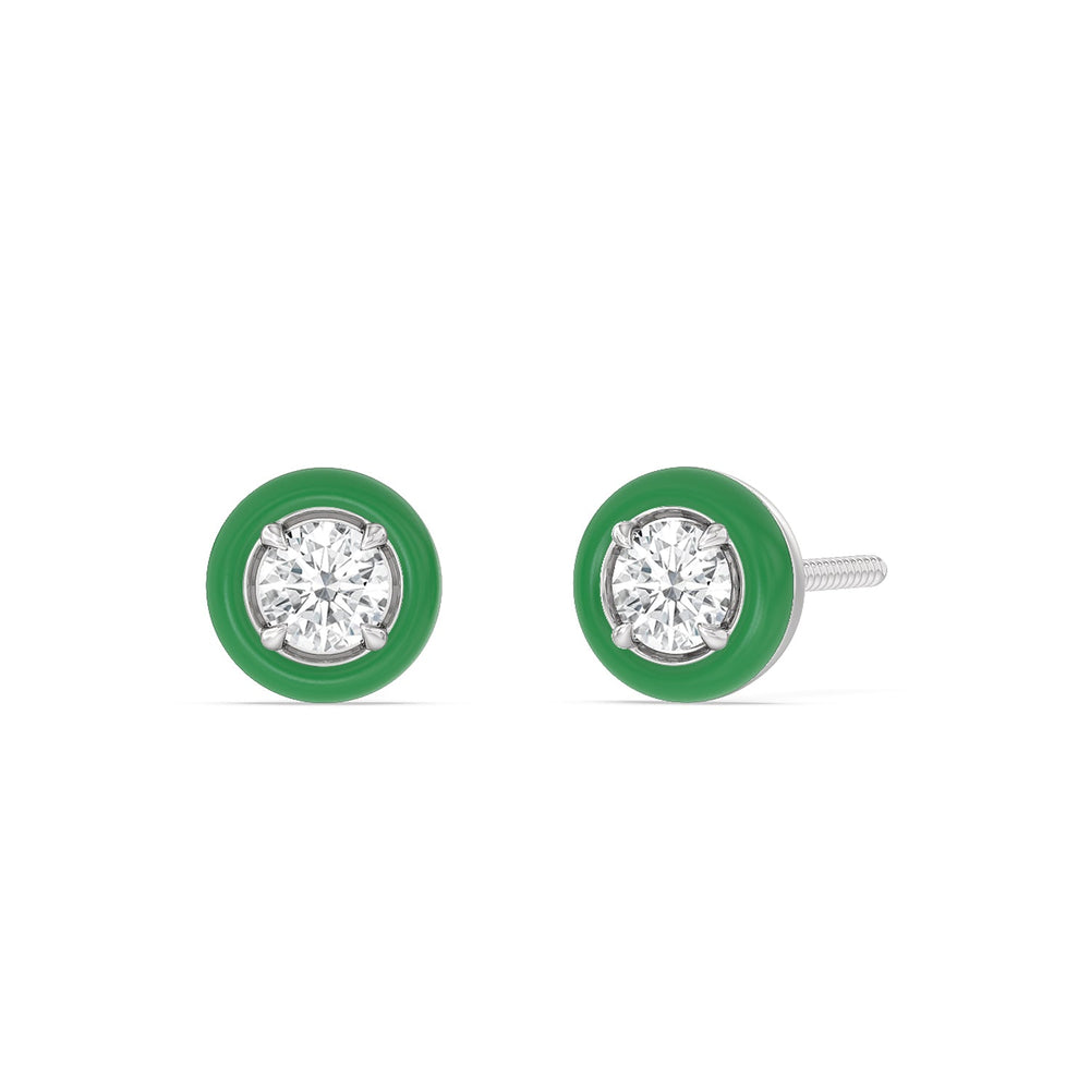 The Ceramic Set with Evergreen Cut Diamond in 14KT Sterling Silver view 4
