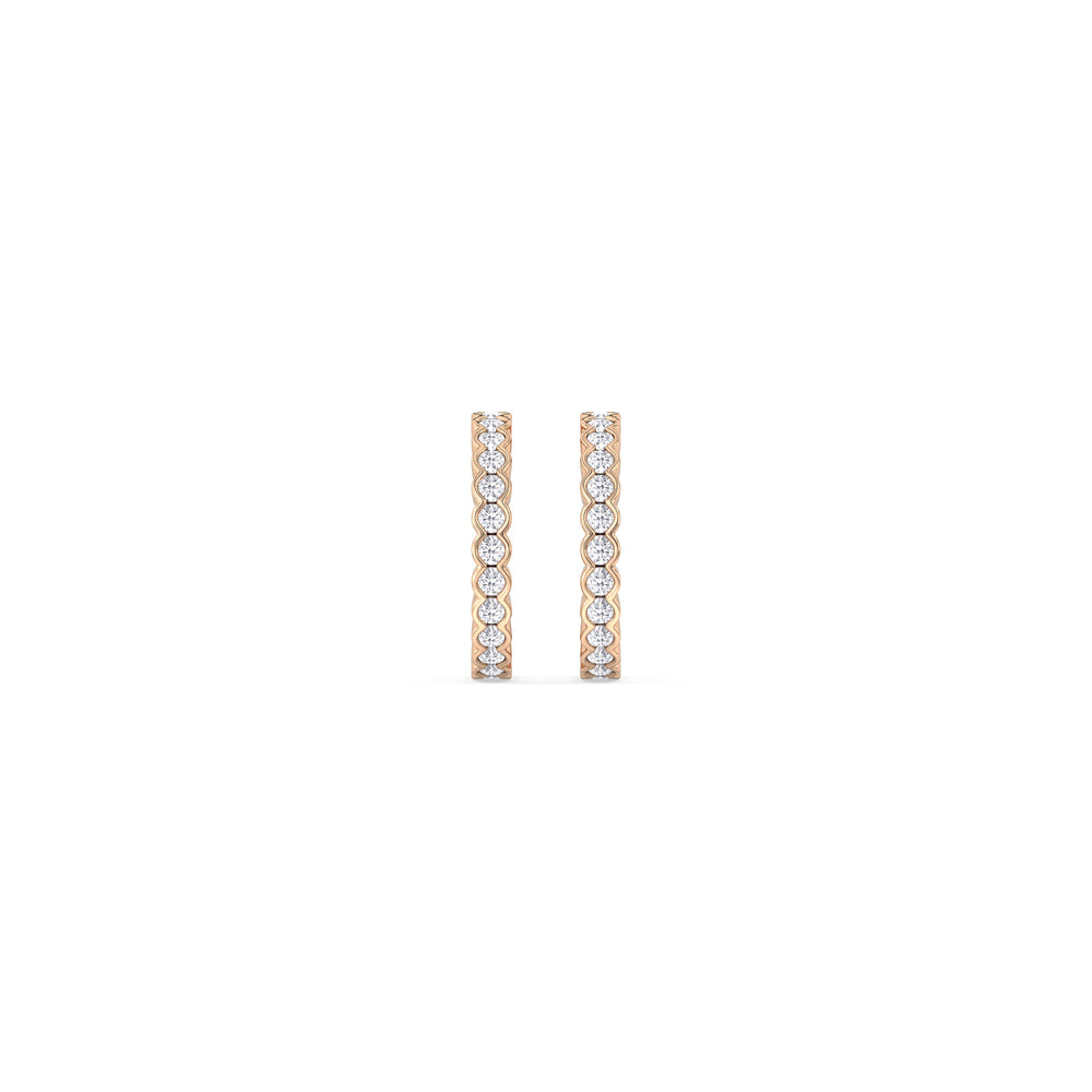 Half Bezel Ear Cuffs with 14KT Rose Gold / Single Cut Diamond in 14KT Rose Gold / Single view 4
