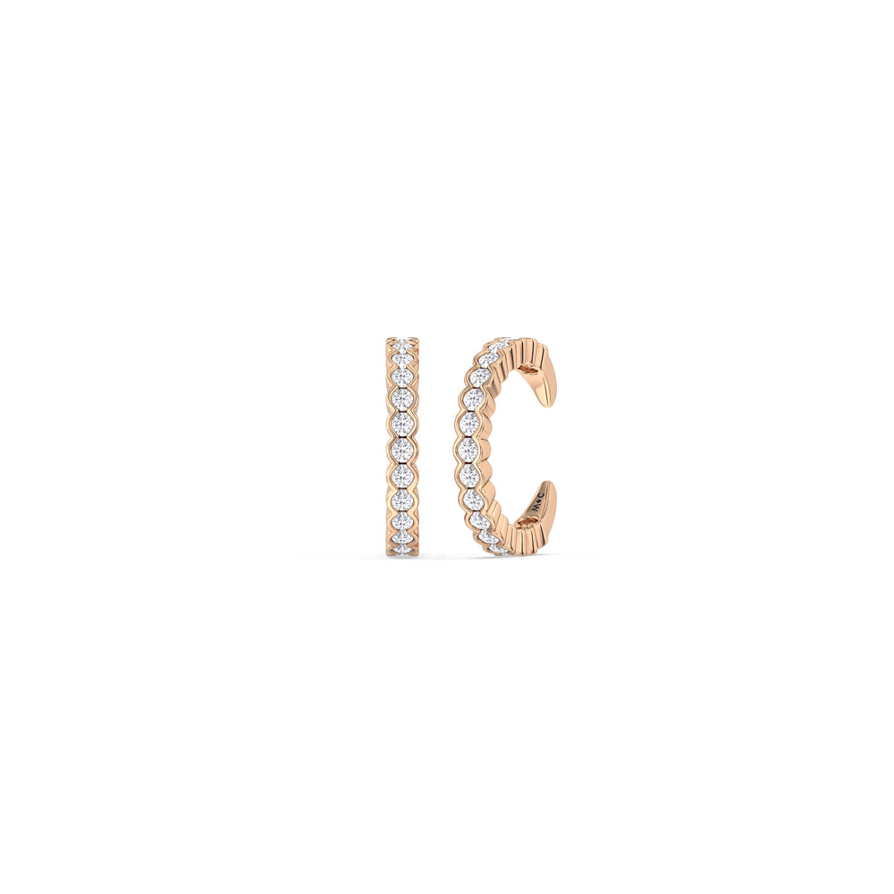 Half Bezel Ear Cuffs with 14KT Rose Gold / Pair Cut Diamond in 14KT Rose Gold / Pair view 1
