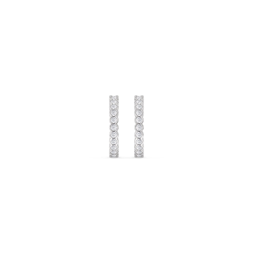 Half Bezel Ear Cuffs with 14KT White Gold / Single Cut Diamond in 14KT White Gold / Single view 4
