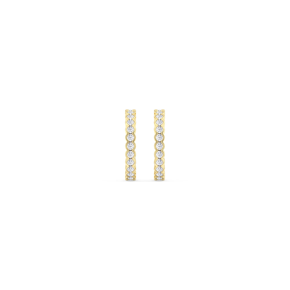 Half Bezel Ear Cuffs with 14KT Yellow Gold / Pair Cut Diamond in 14KT Yellow Gold / Pair view 4
