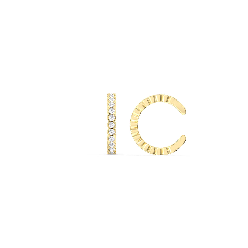 Half Bezel Ear Cuffs with 14KT Yellow Gold / Single Cut Diamond in 14KT Yellow Gold / Single view 5
