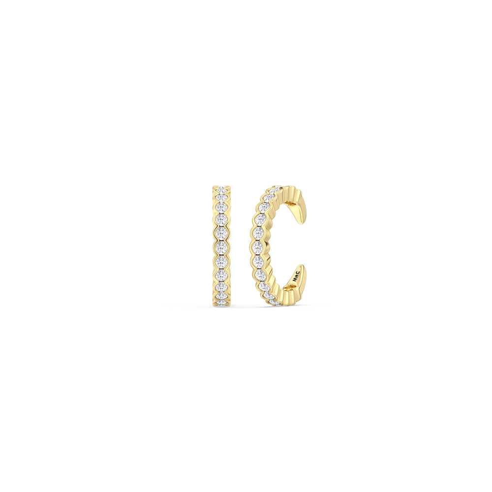 Half Bezel Ear Cuffs with 14KT Yellow Gold / Single Cut Diamond in 14KT Yellow Gold / Single view 1
