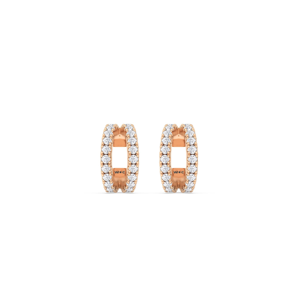 Tapered Duet Ear Cuffs with 14KT Rose Gold / Pair Cut Diamond in 14KT Rose Gold / Pair view 4
