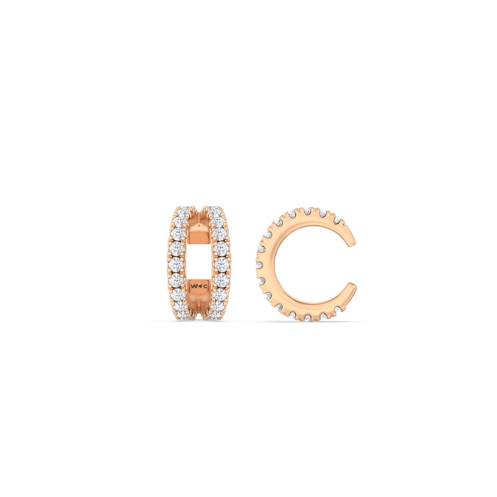 Tapered Duet Ear Cuffs with 14KT Rose Gold / Single Cut Diamond in 14KT Rose Gold / Single view 5
