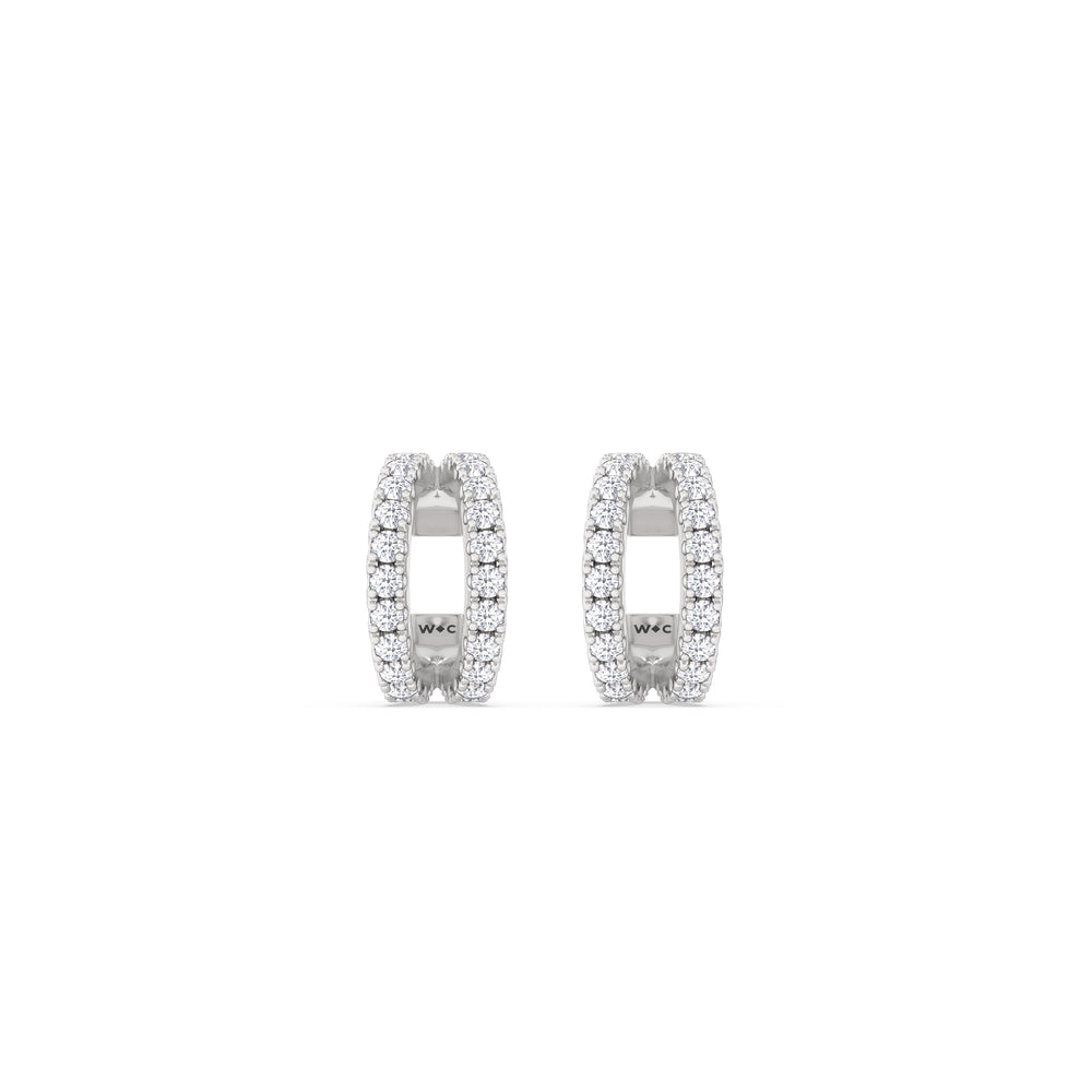 Tapered Duet Ear Cuffs with 14KT White Gold / Pair Cut Diamond in 14KT White Gold / Pair view 4

