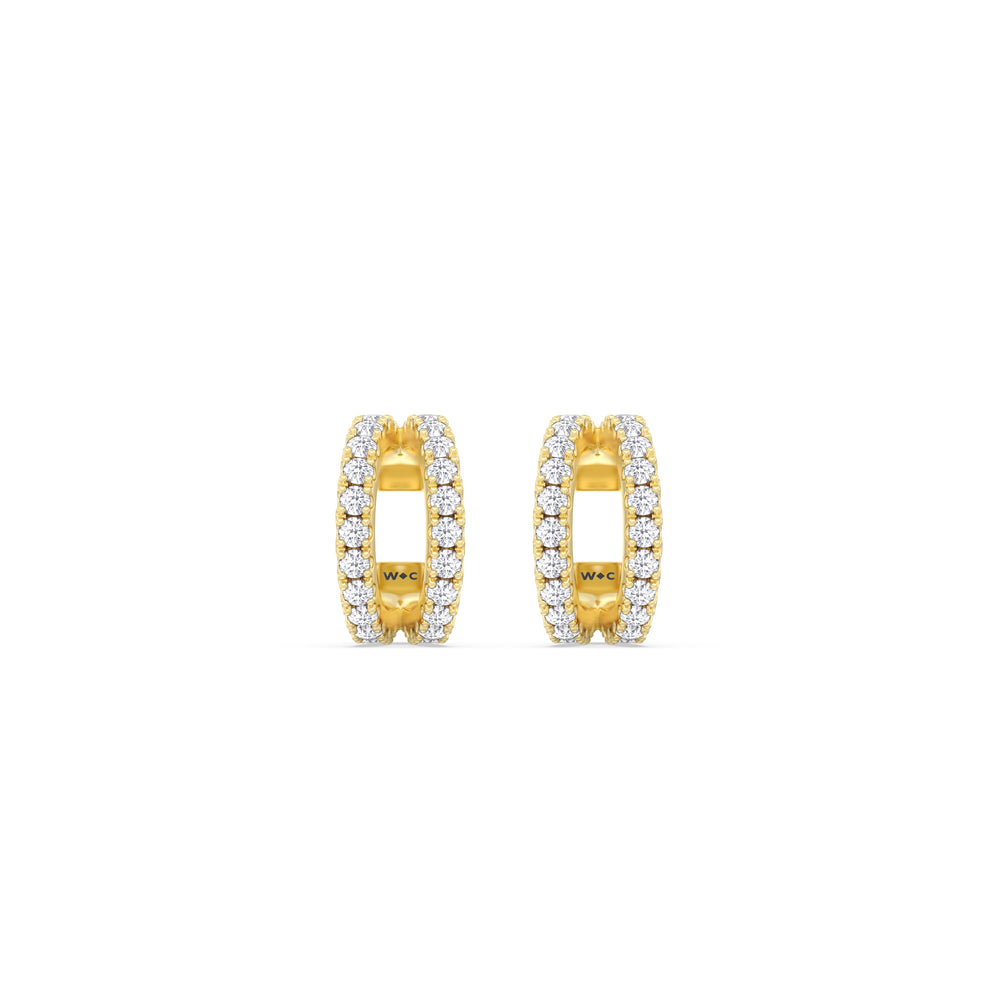 Tapered Duet Ear Cuffs with 14KT Yellow Gold / Single Cut Diamond in 14KT Yellow Gold / Single view 4
