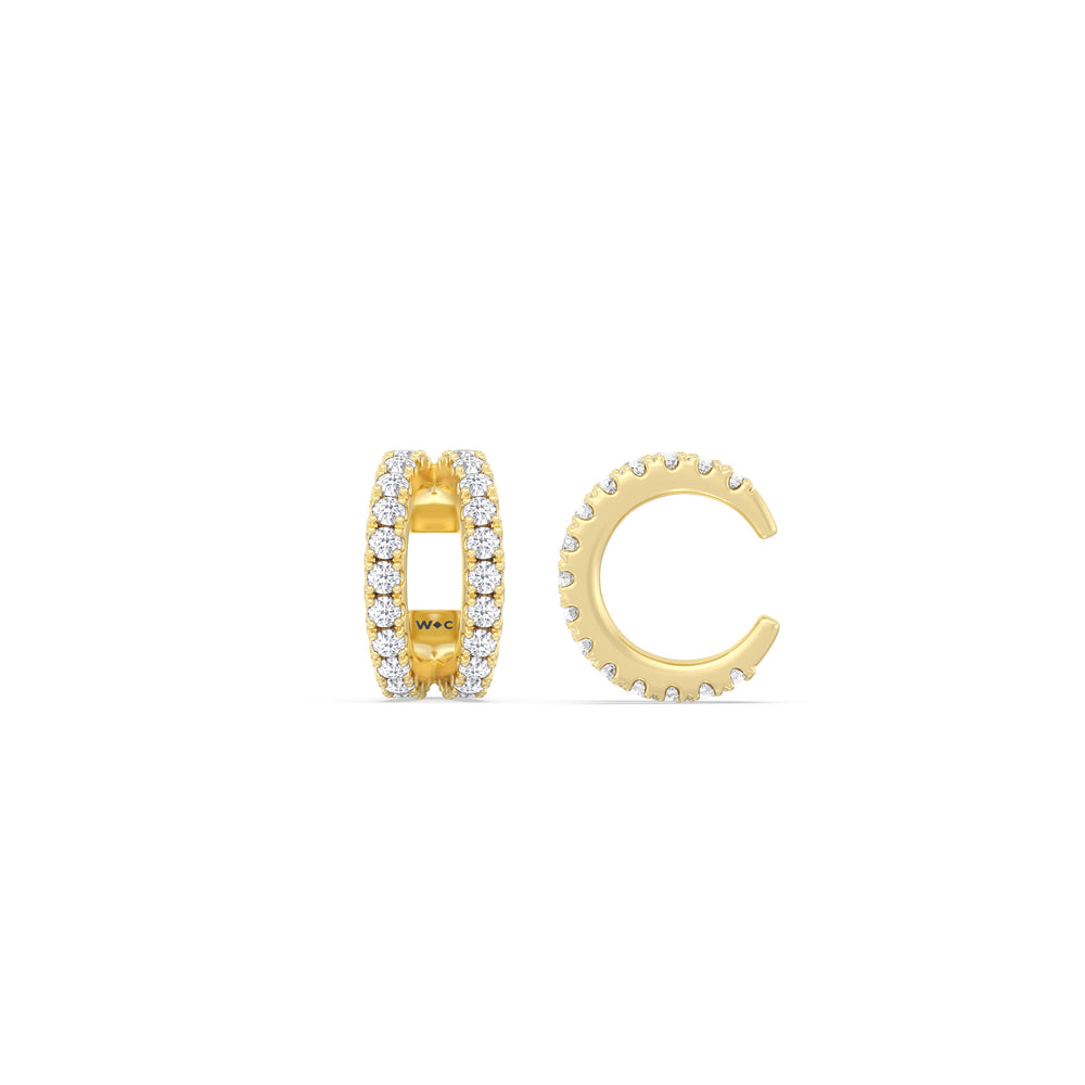 Tapered Duet Ear Cuffs with 14KT Yellow Gold / Single Cut Diamond in 14KT Yellow Gold / Single view 5
