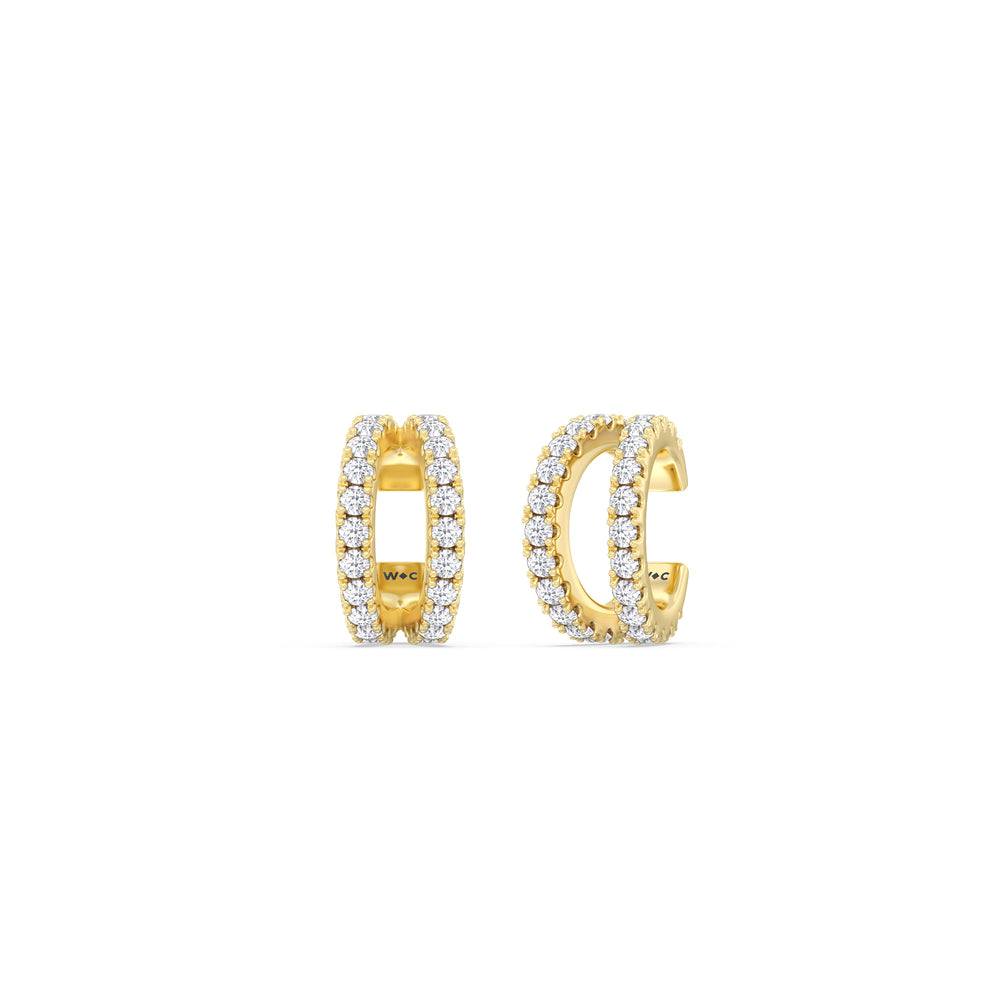 Tapered Duet Ear Cuffs with 14KT Yellow Gold / Single Cut Diamond in 14KT Yellow Gold / Single view 1
