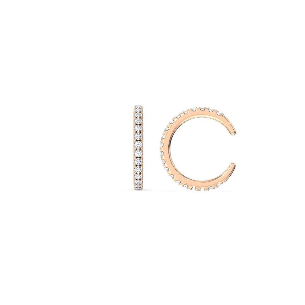 Classic Ear Cuffs with 14KT Rose Gold / Single Cut Diamond in 14KT Rose Gold / Single view 5
