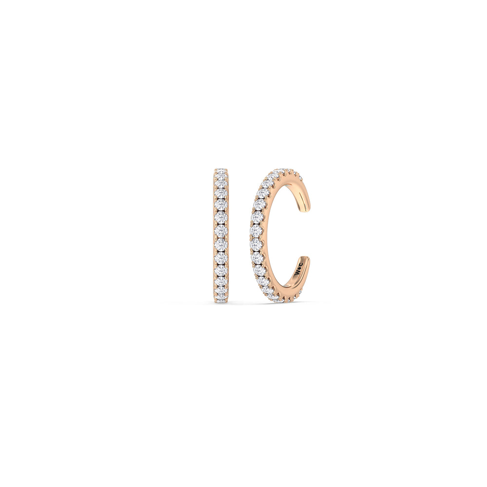 Classic Ear Cuffs with 14KT Rose Gold / Pair Cut Diamond in 14KT Rose Gold / Pair view 1

