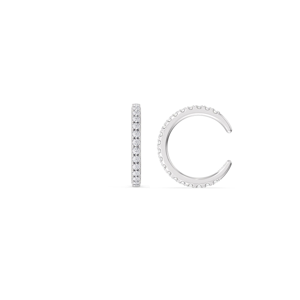 Classic Ear Cuffs with 14KT White Gold / Pair Cut Diamond in 14KT White Gold / Pair view 5
