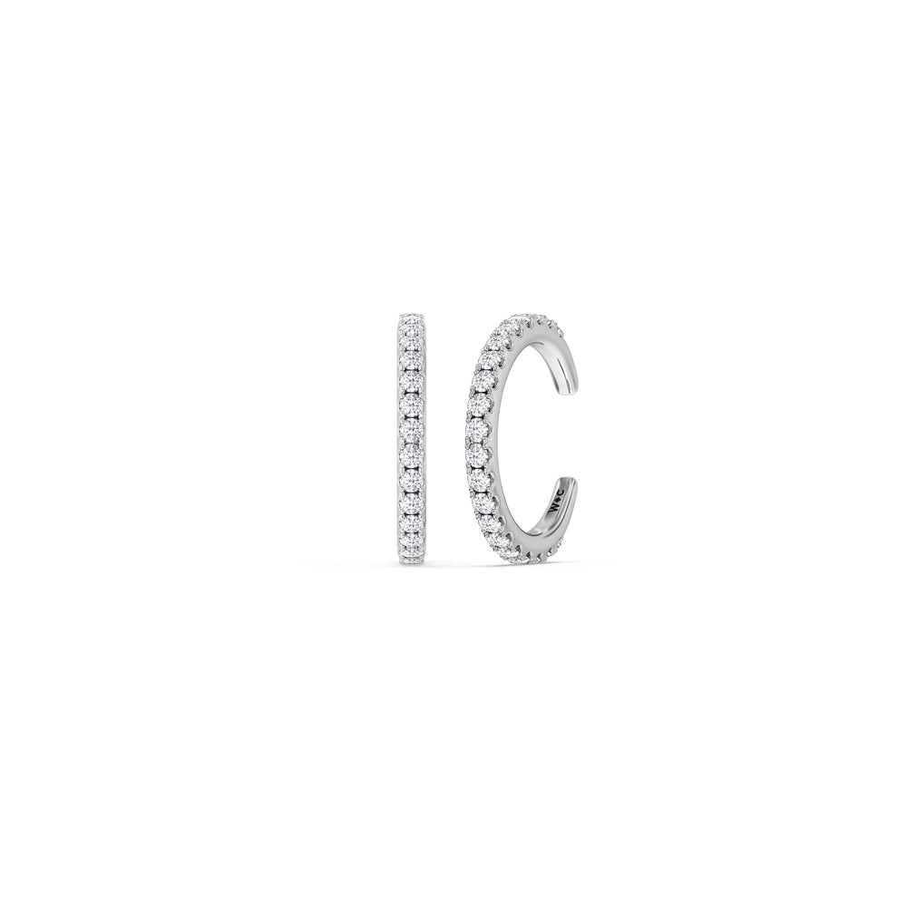 Classic Ear Cuffs with 14KT White Gold / Single Cut Diamond in 14KT White Gold / Single view 1
