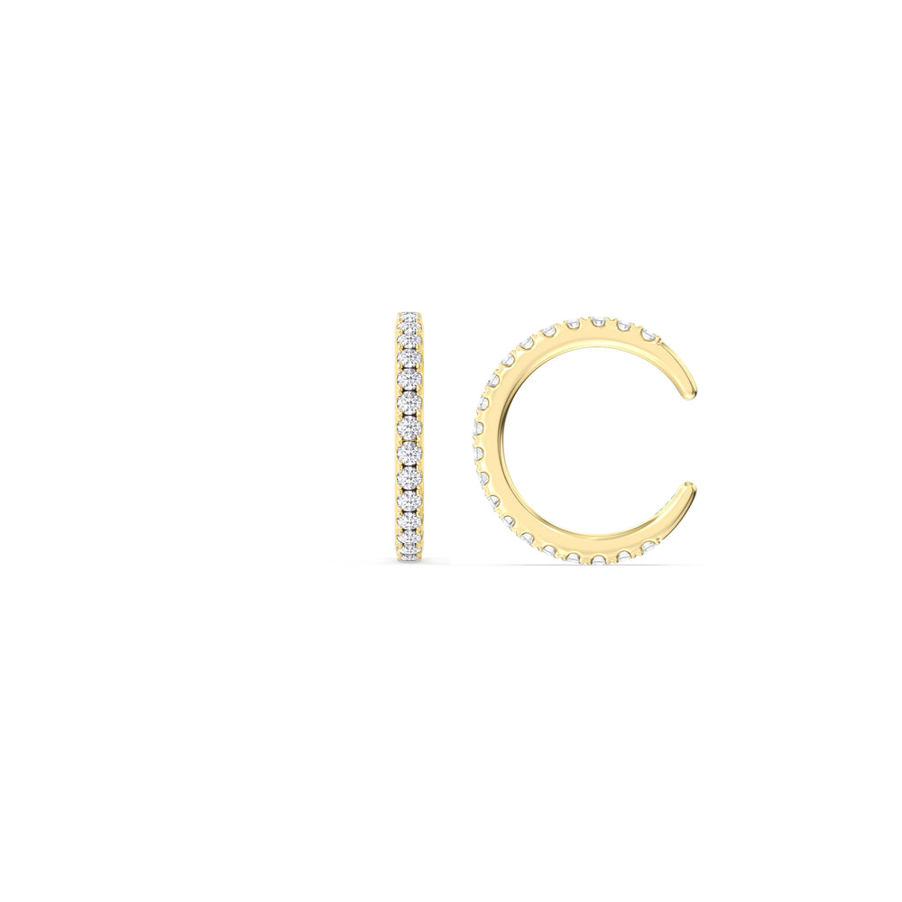Classic Ear Cuffs with 14KT Yellow Gold / Single Cut Diamond in 14KT Yellow Gold / Single view 5
