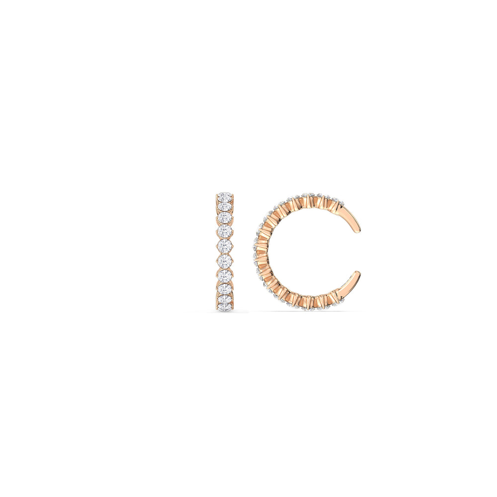 Honeycomb Ear Cuffs with 14KT Rose Gold / Single Cut Diamond in 14KT Rose Gold / Single view 5
