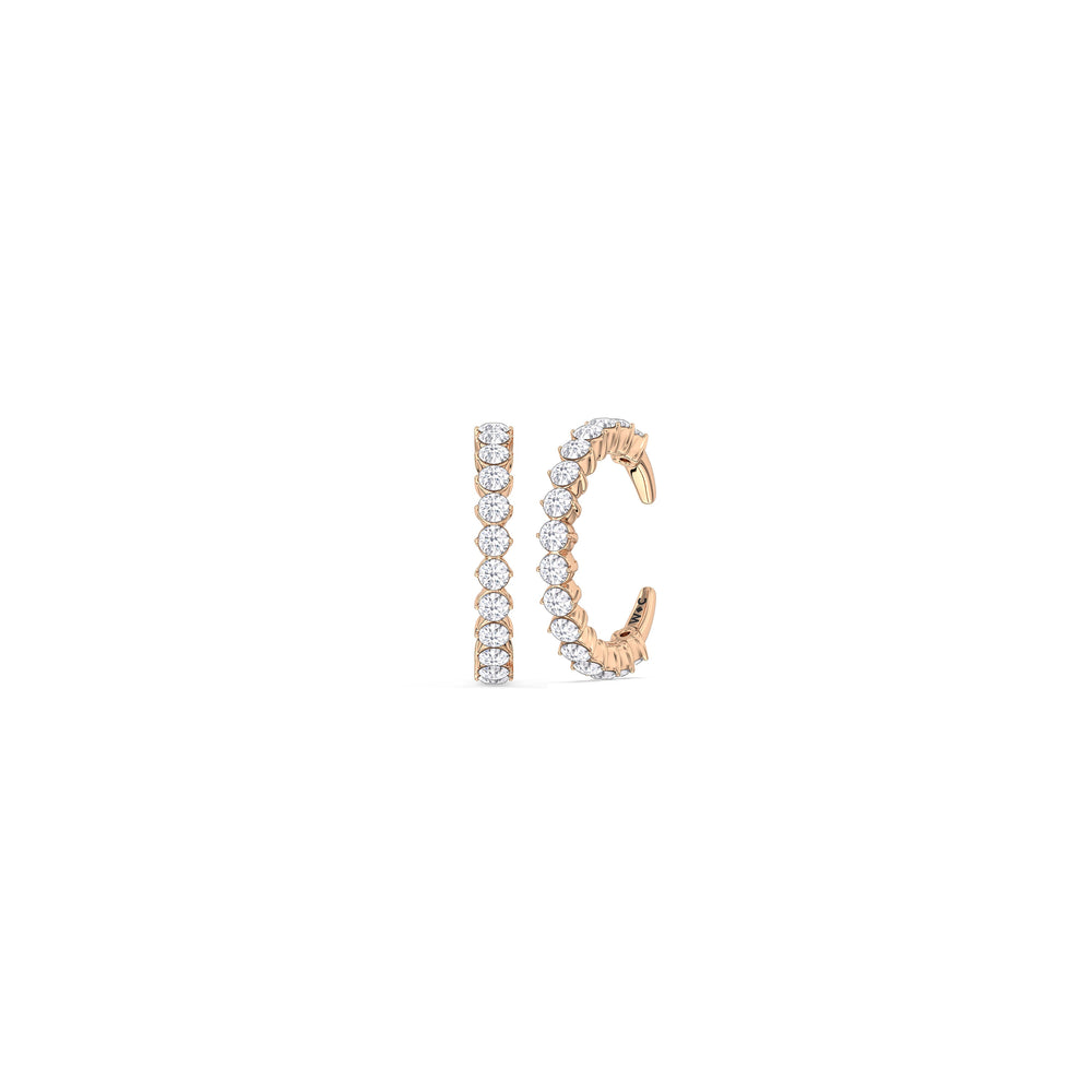 Honeycomb Ear Cuffs with 14KT Rose Gold / Single Cut Diamond in 14KT Rose Gold / Single view 1
