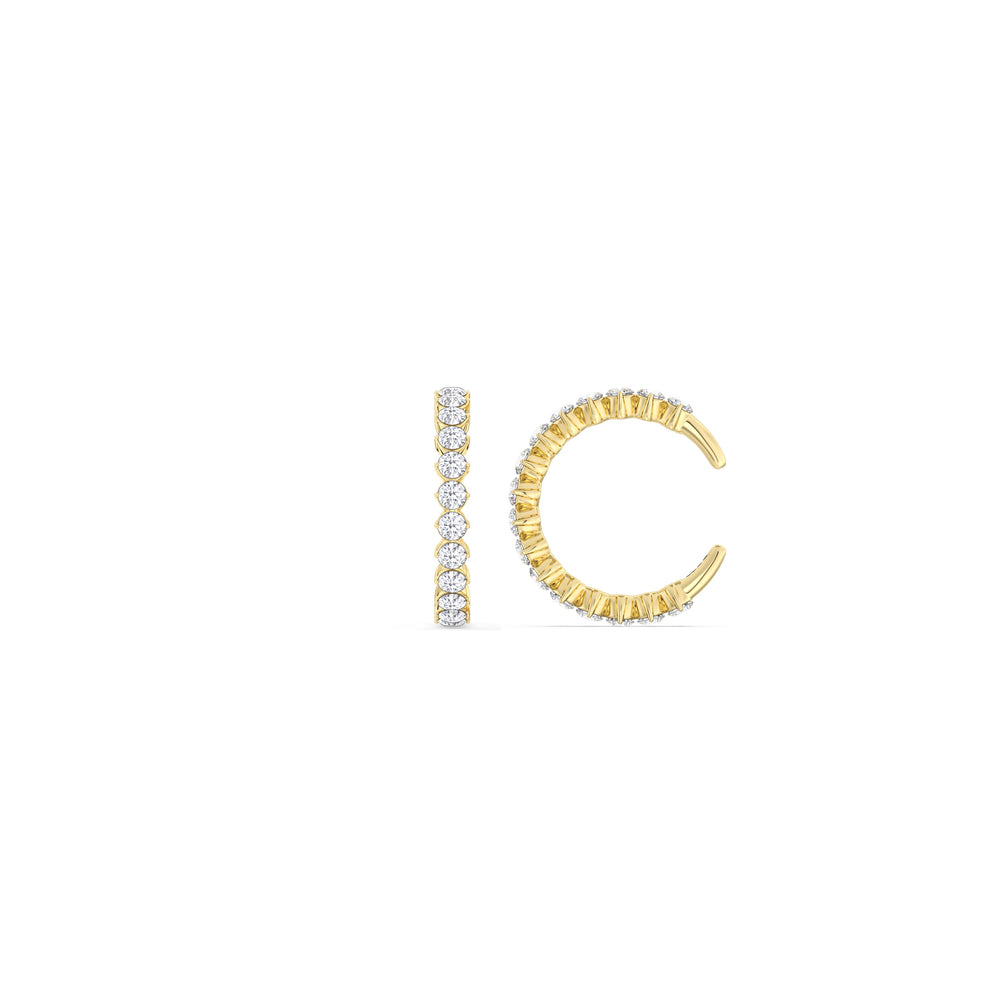 Honeycomb Ear Cuffs with 14KT Yellow Gold / Pair Cut Diamond in 14KT Yellow Gold / Pair view 5
