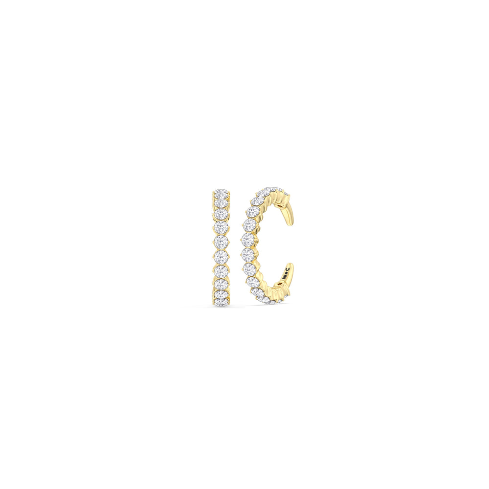 Honeycomb Ear Cuffs with 14KT Yellow Gold / Pair Cut Diamond in 14KT Yellow Gold / Pair view 1

