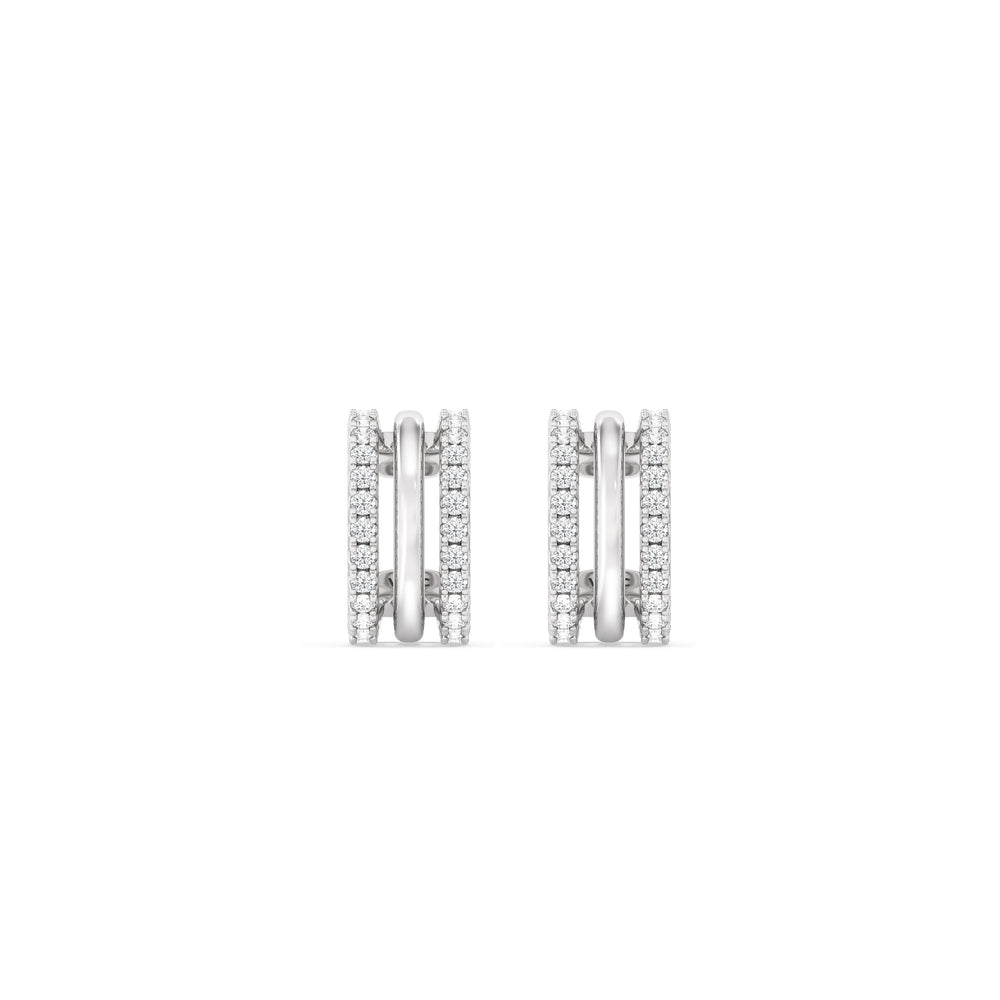 Trilogy Ear Cuffs with 14KT White Gold / Single Cut Diamond in 14KT White Gold / Single view 4
