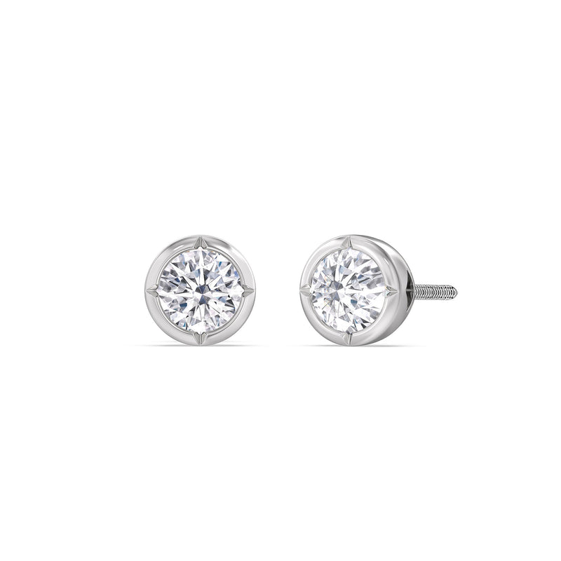 Kite Chamfered Bezel Stud Earrings