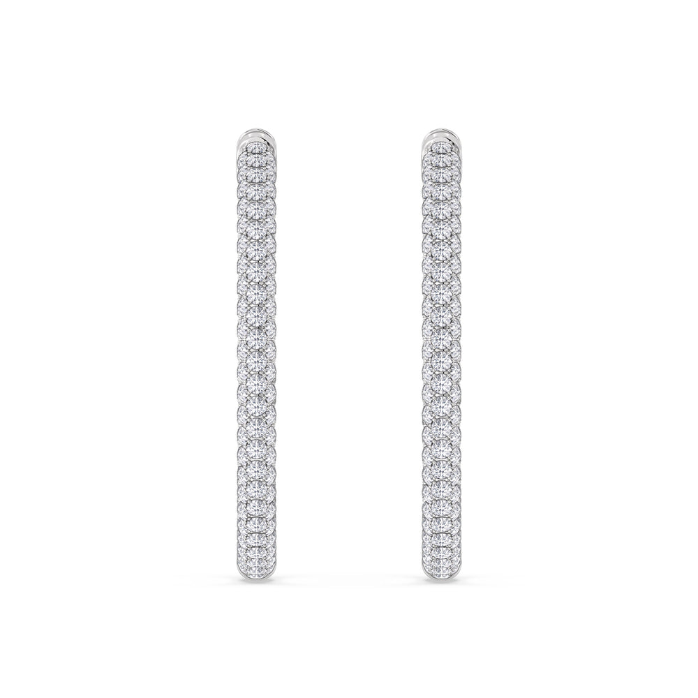 The Windsor Grand Hoops with 14KT White Gold / Lab / 3 Cut Diamond in 14KT White Gold / Lab / 3 view 4
