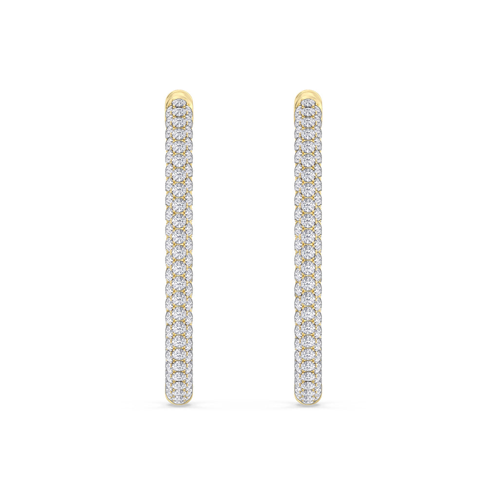 The Windsor Grand Hoops with 14KT Yellow Gold / Lab / 3 Cut Diamond in 14KT Yellow Gold / Lab / 3 view 4
