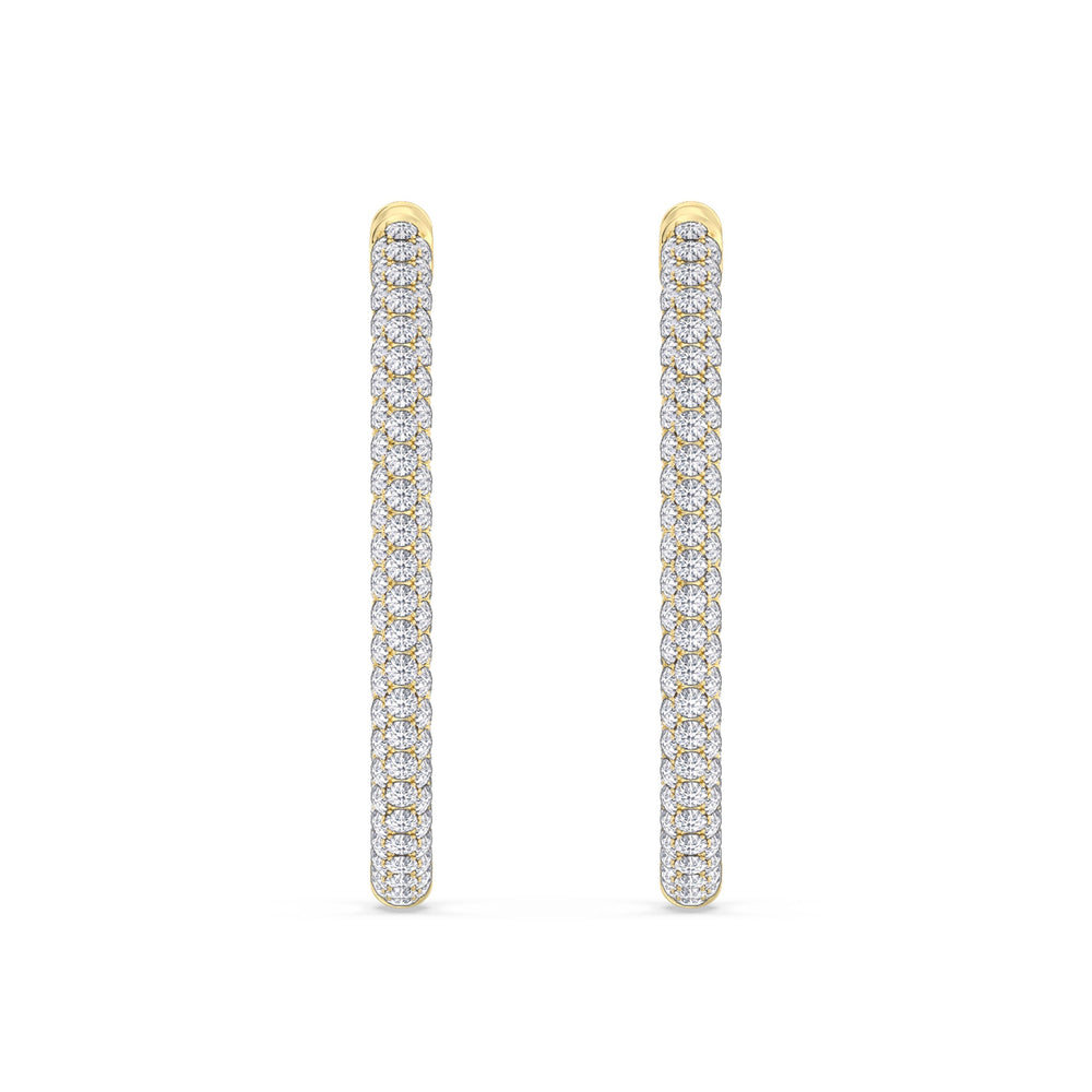 The Windsor Classic Hoops with 14KT Yellow Gold / Lab / 3 Cut Diamond in 14KT Yellow Gold / Lab / 3 view 4
