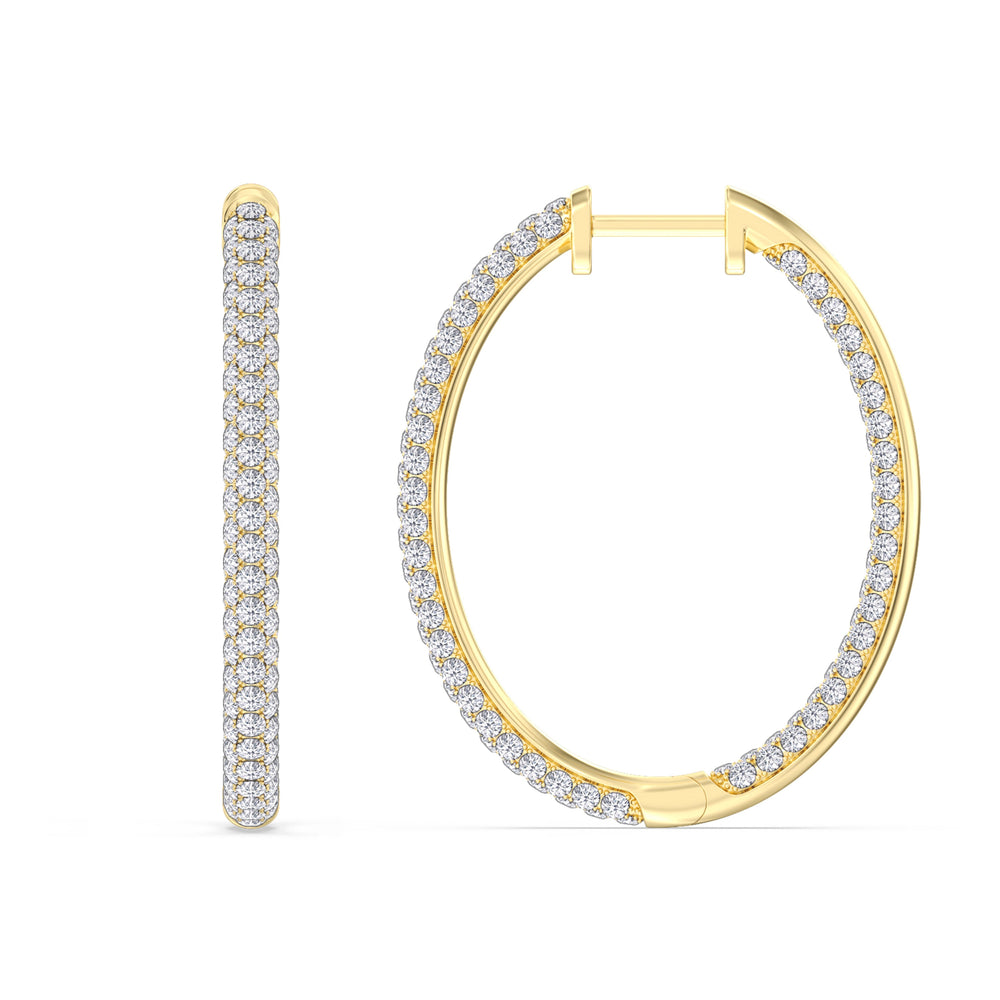 The Windsor Grand Hoops with 14KT Yellow Gold / Lab / 3 Cut Diamond in 14KT Yellow Gold / Lab / 3 view 5
