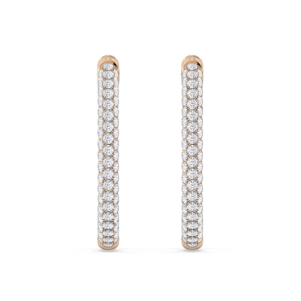 The Windsor Classic Hoops with 14KT Rose Gold / Lab / 2 Cut Diamond in 14KT Rose Gold / Lab / 2 view 5
