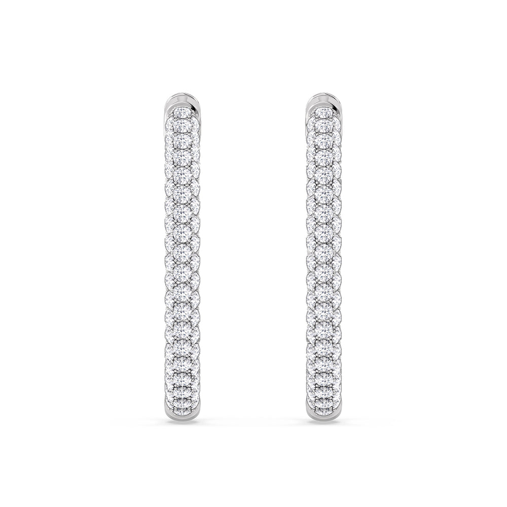 The Windsor Classic Hoops with 14KT White Gold / Lab / 2 Cut Diamond in 14KT White Gold / Lab / 2 view 5
