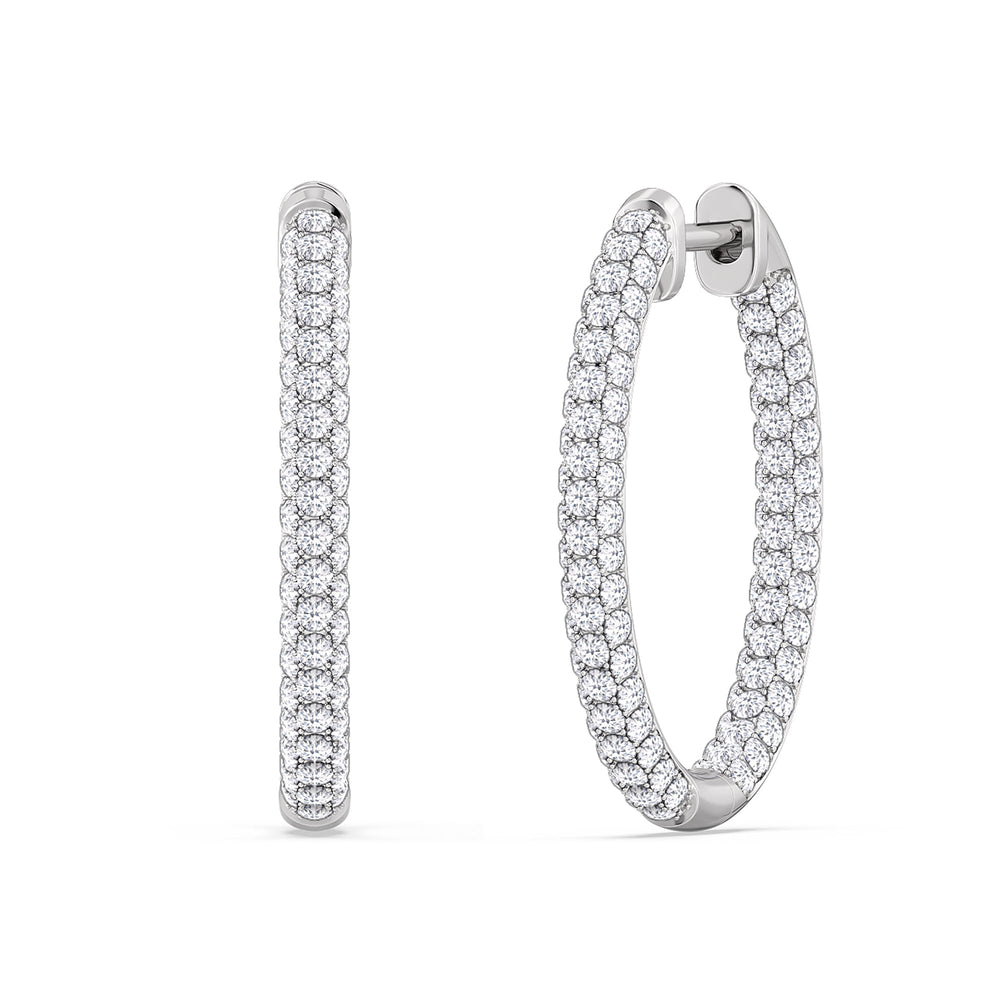 The Windsor Classic Hoops with 14KT White Gold / Lab / 2 Cut Diamond in 14KT White Gold / Lab / 2 view 2
