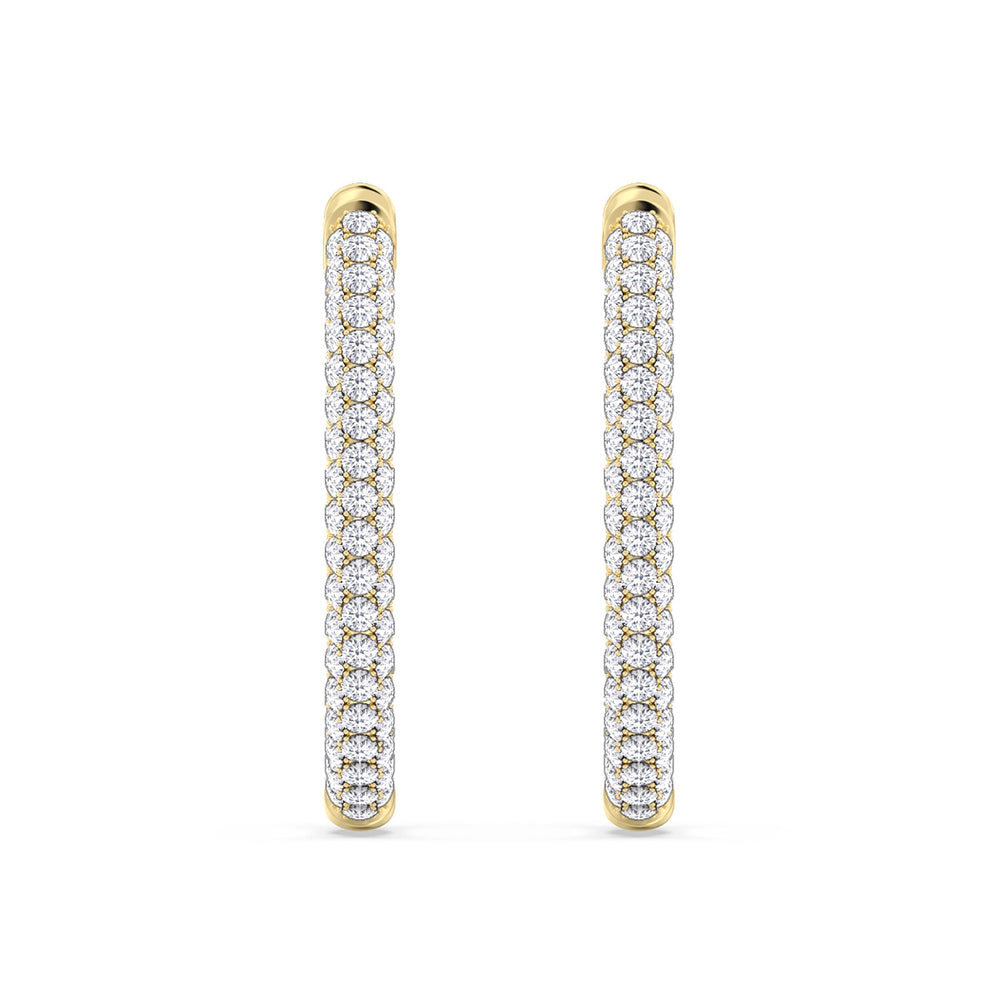 The Windsor Classic Hoops with 14KT Yellow Gold / Lab / 2 Cut Diamond in 14KT Yellow Gold / Lab / 2 view 5
