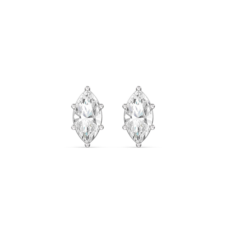 Classic Marquise Stud Earrings with 14KT White Gold / Lab / 1 1/2 Cut Diamond in 14KT White Gold / Lab / 1 1/2 view 4
