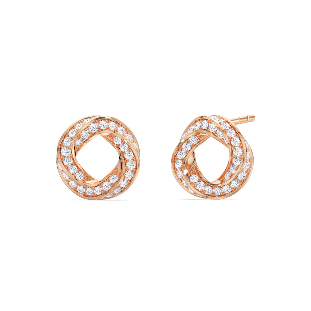 The Bond Studs with 18KT Rose Gold / Lab / 3/4 Cut Diamond in 14KT Rose Gold / Lab / 3/4 view 2
