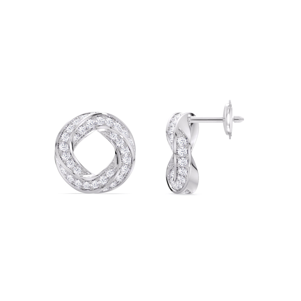 The Bond Studs with Platinum / Lab / 3/4 Cut Diamond in 14KT Platinum / Lab / 3/4 view 6
