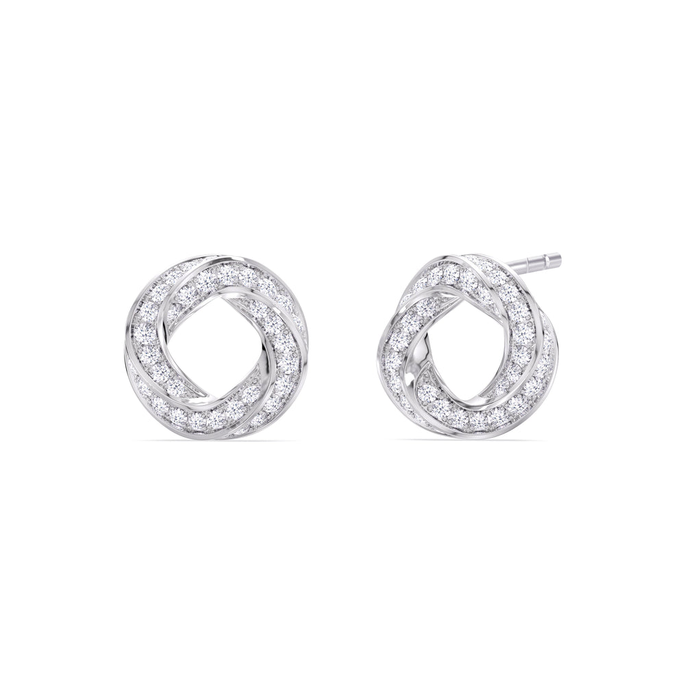 The Bond Studs with Platinum / Lab / 3/4 Cut Diamond in 14KT Platinum / Lab / 3/4 view 2
