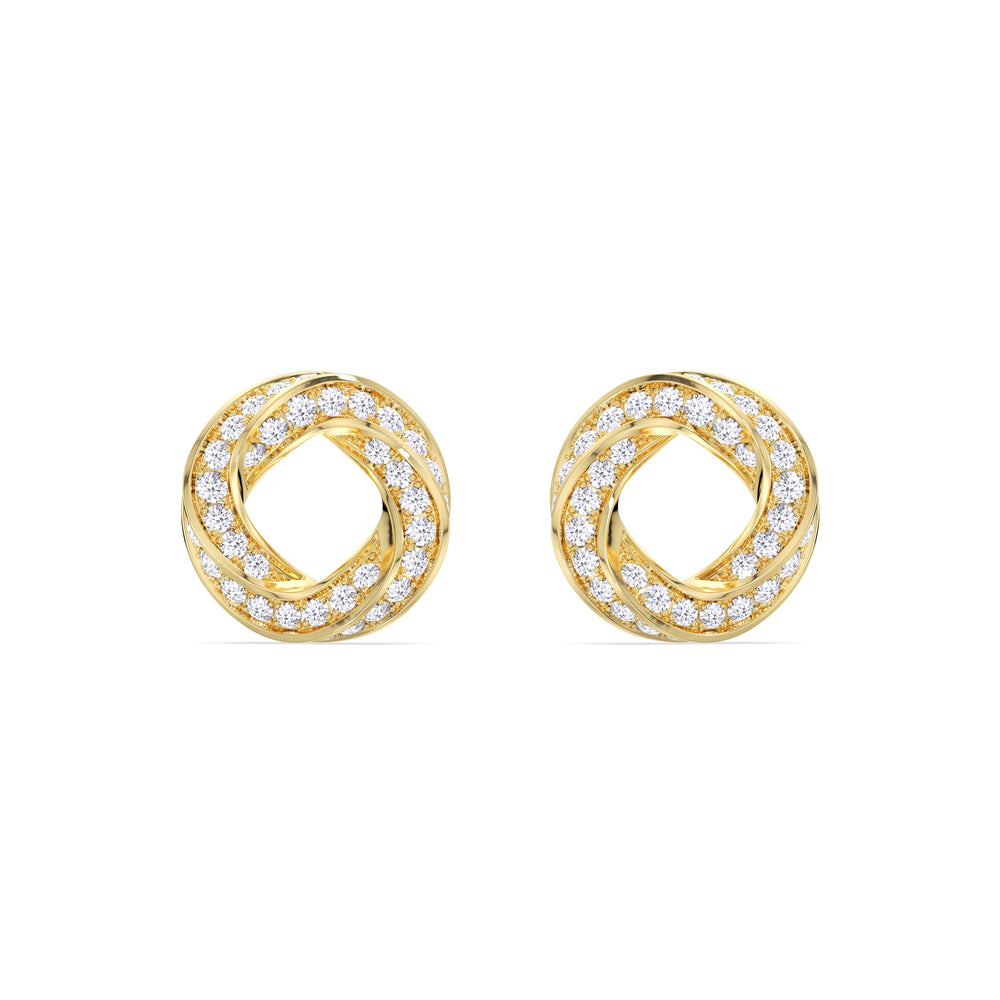 The Bond Studs with 18KT Yellow Gold / Lab / 3/4 Cut Diamond in 14KT Yellow Gold / Lab / 3/4 view 5
