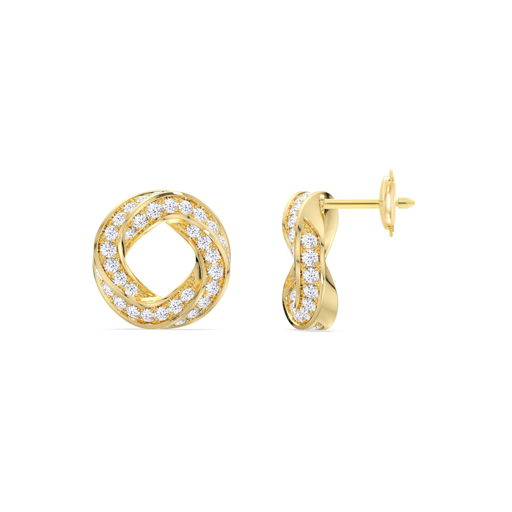The Bond Studs with 18KT Yellow Gold / Lab / 3/4 Cut Diamond in 14KT Yellow Gold / Lab / 3/4 view 6
