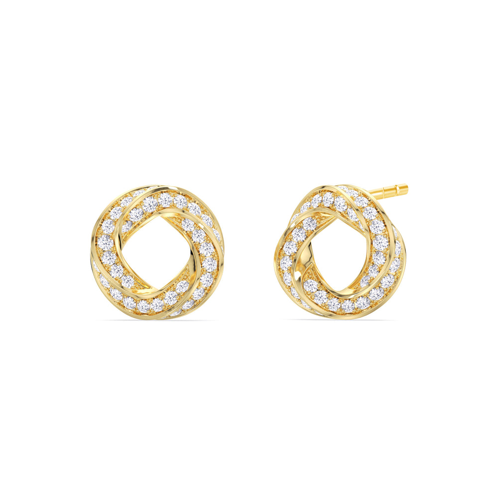 The Bond Studs with 18KT Yellow Gold / Lab / 3/4 Cut Diamond in 14KT Yellow Gold / Lab / 3/4 view 2
